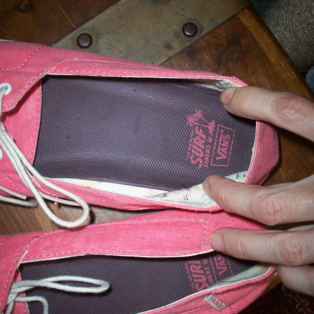 Vans Surf Siders Boat Shoes Sneakers Women's Size 10.5 Pink Canvas Lace Up - Picture 5 of 6